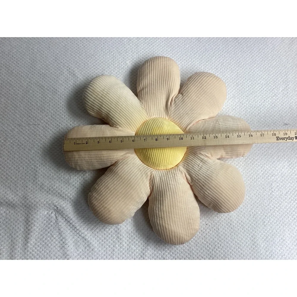 Daisy Pillow‎ Corduroy Blush Yellow soft Girl's Room Girlie Fun Flower
